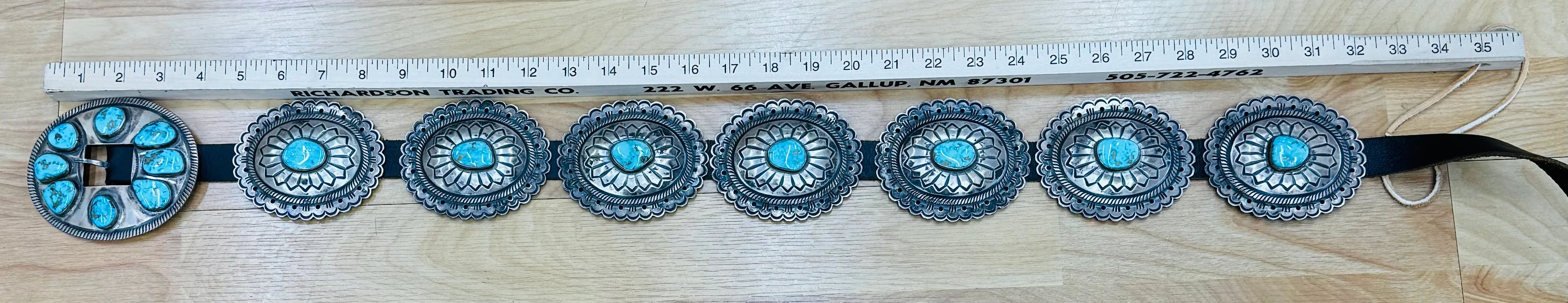 Concho Belt with Large Turquoise Stones - Image 3