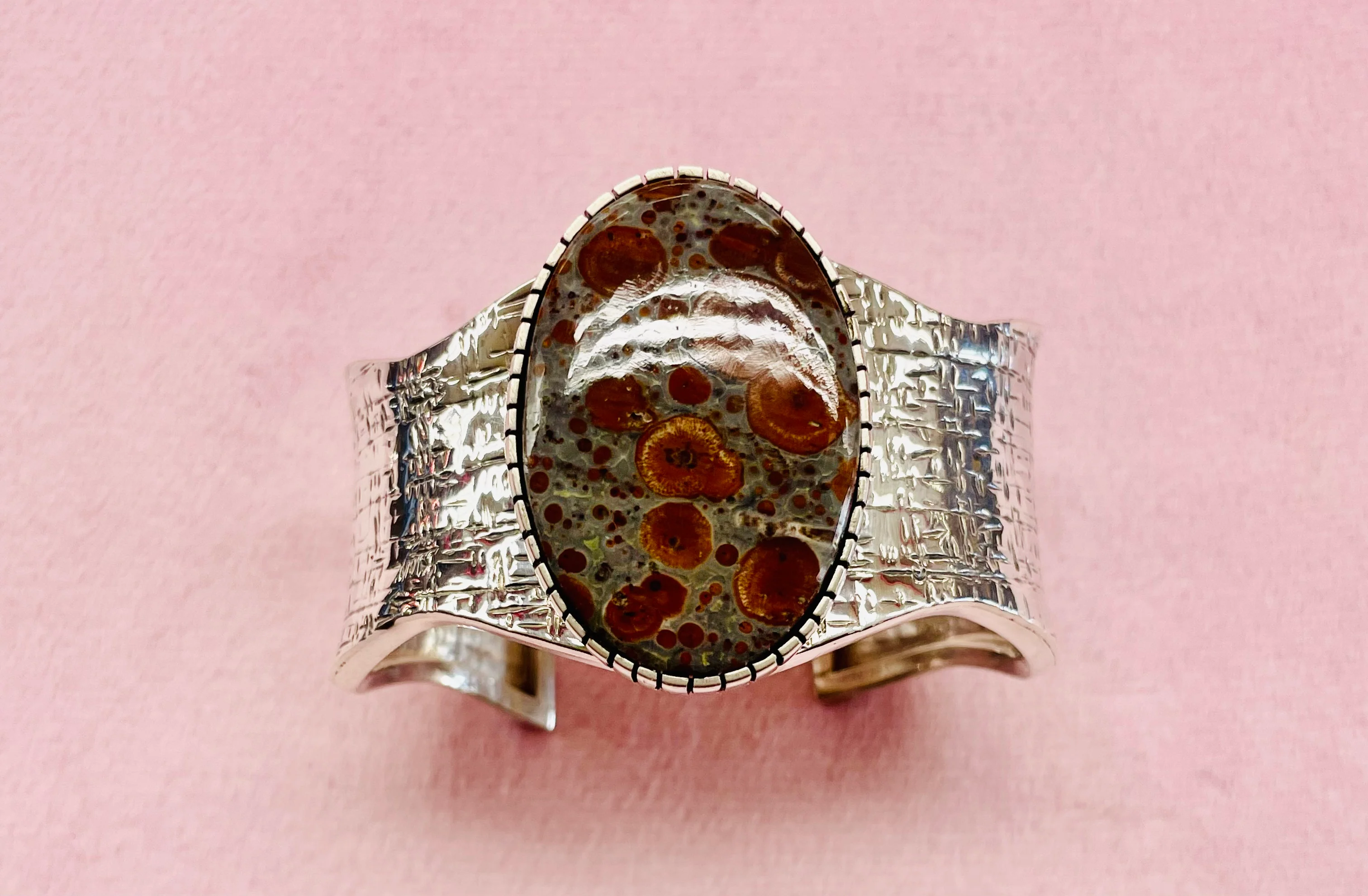 Jasper and Silver Cuff Bracelet