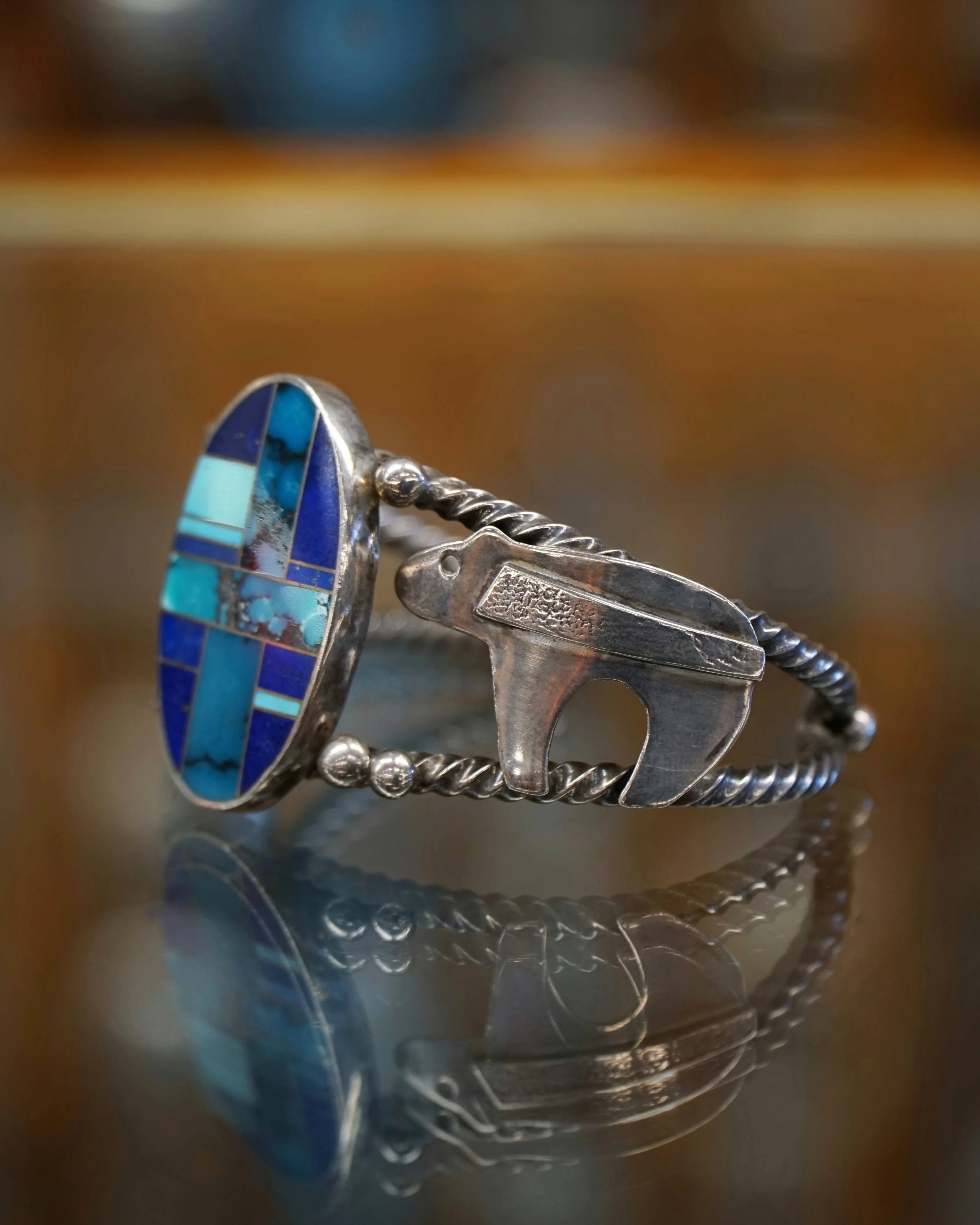 Lapis and Turquiose Bear Bracelet - Image 2