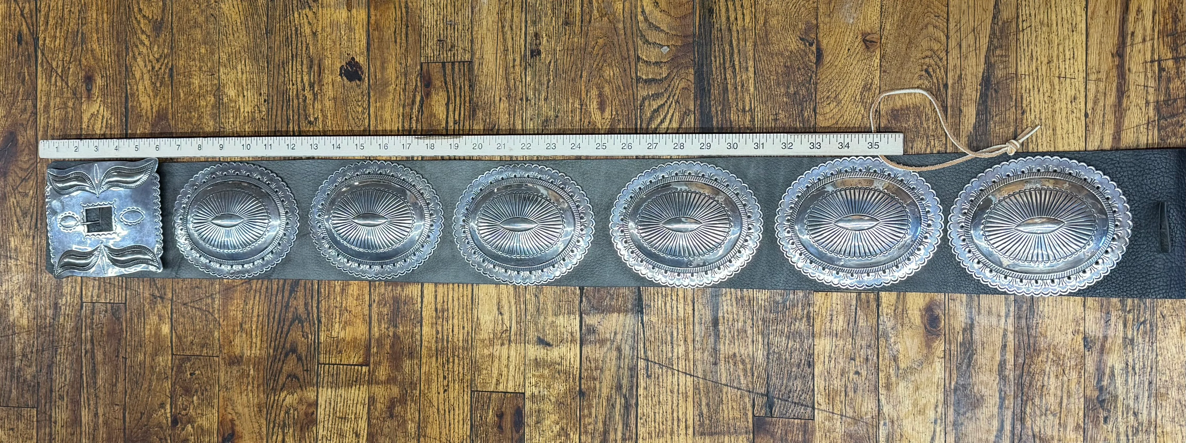 Large Silver Concho Belt - Image 3