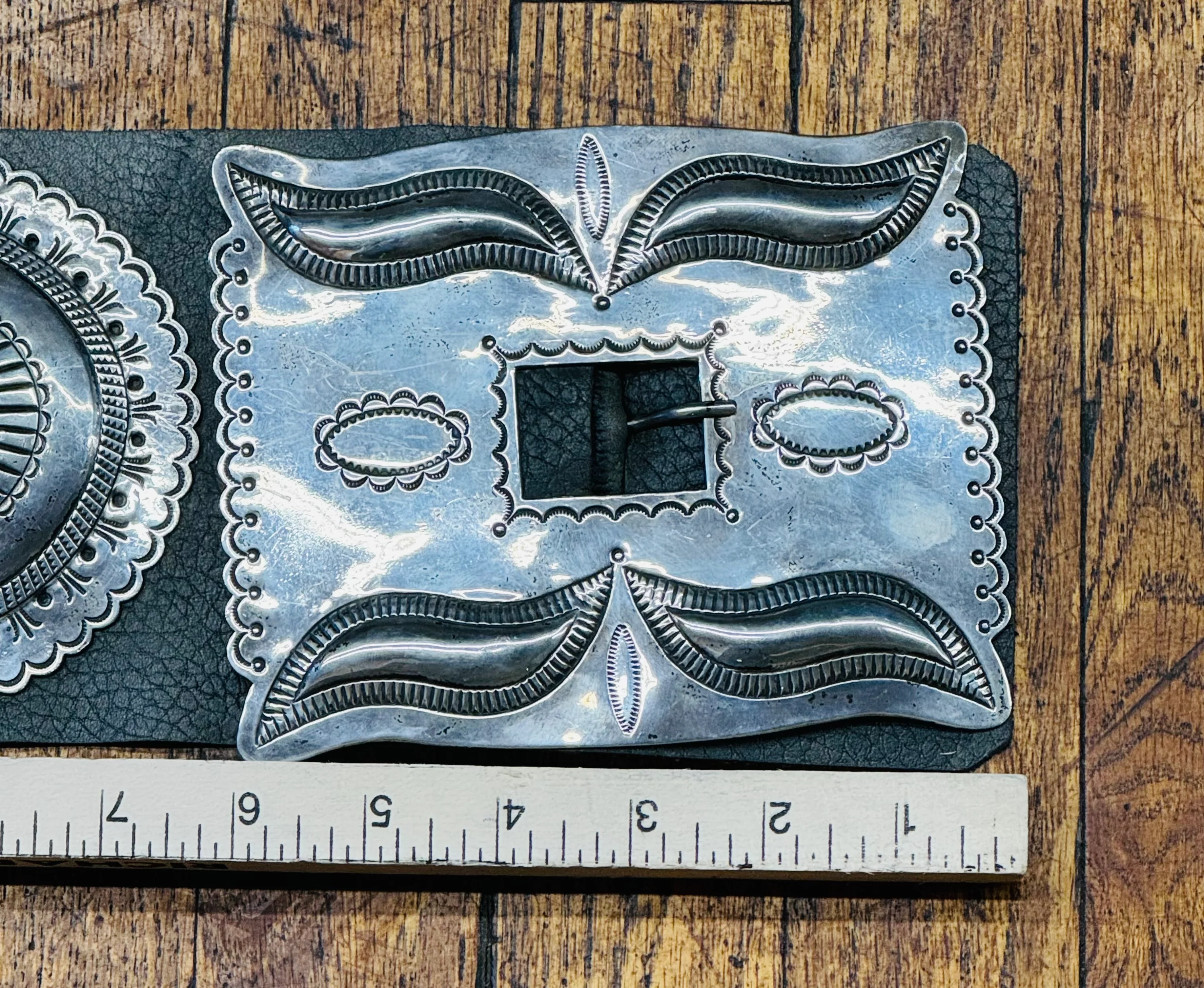 Large Silver Concho Belt - Image 4