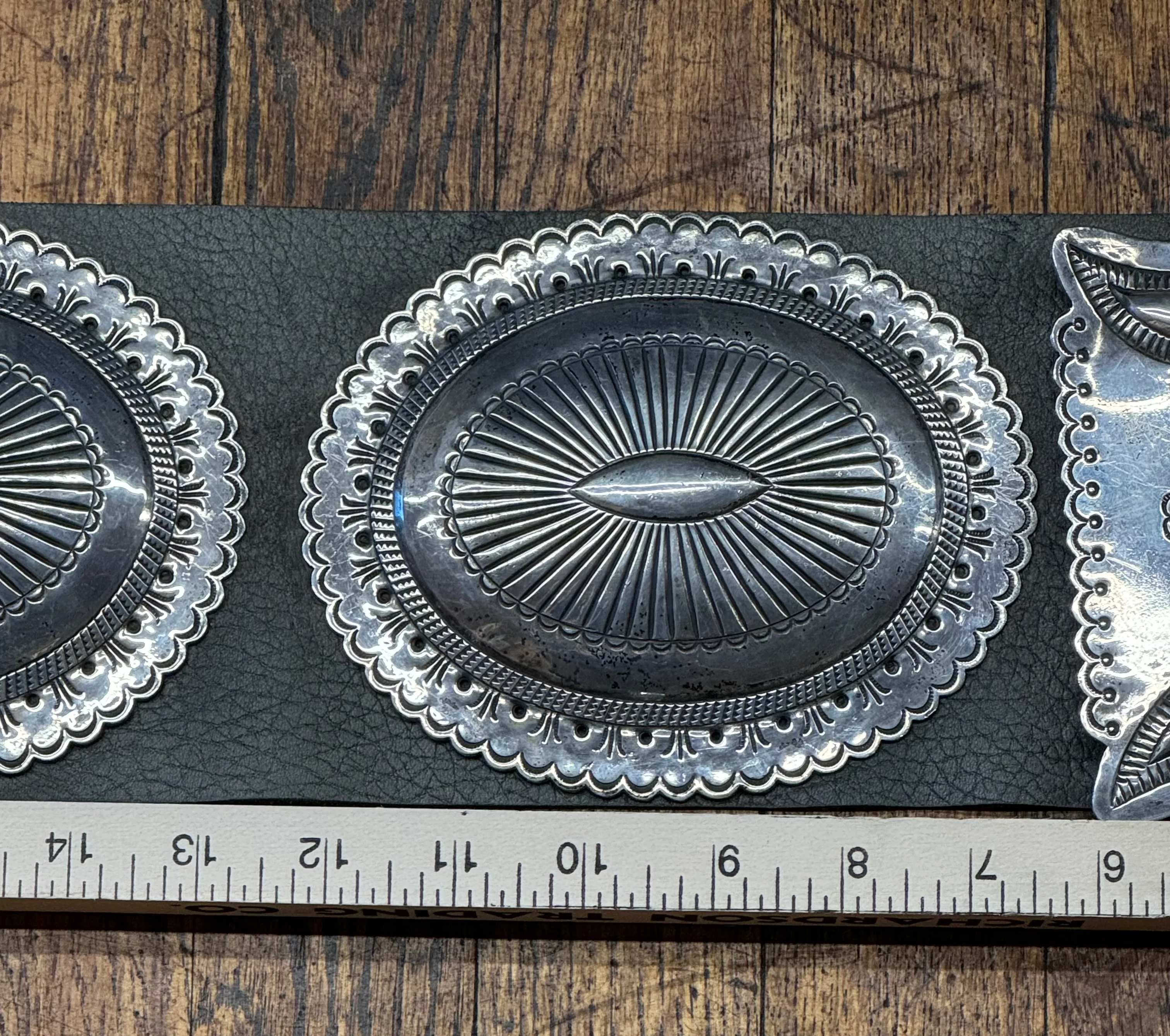 Large Silver Concho Belt - Image 5