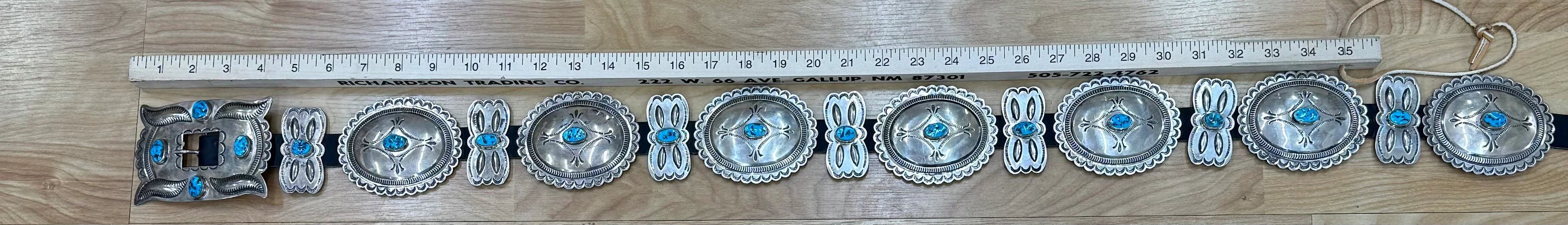 Silver and Turquoise Concho Belt - Image 3