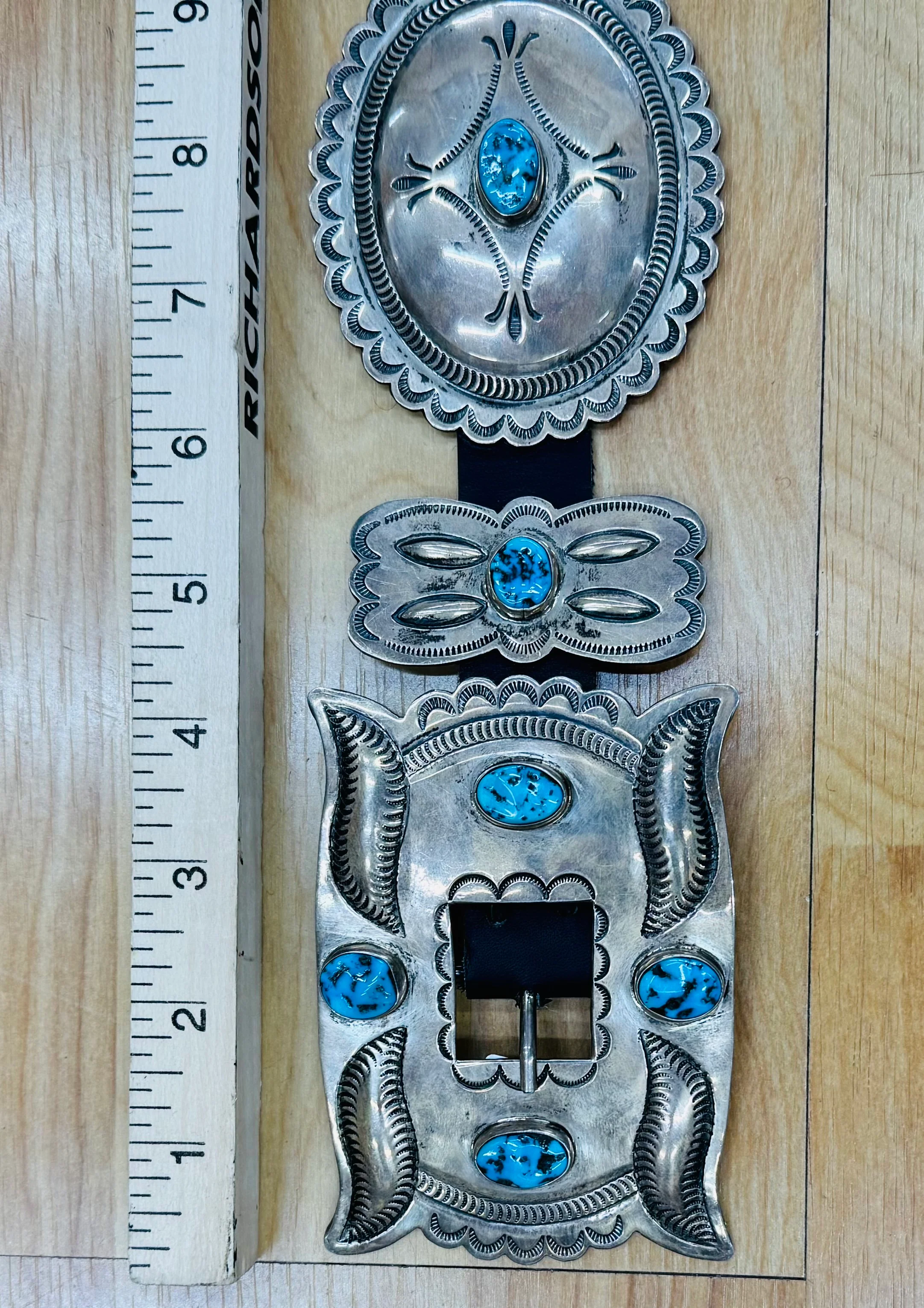 Silver and Turquoise Concho Belt - Image 4