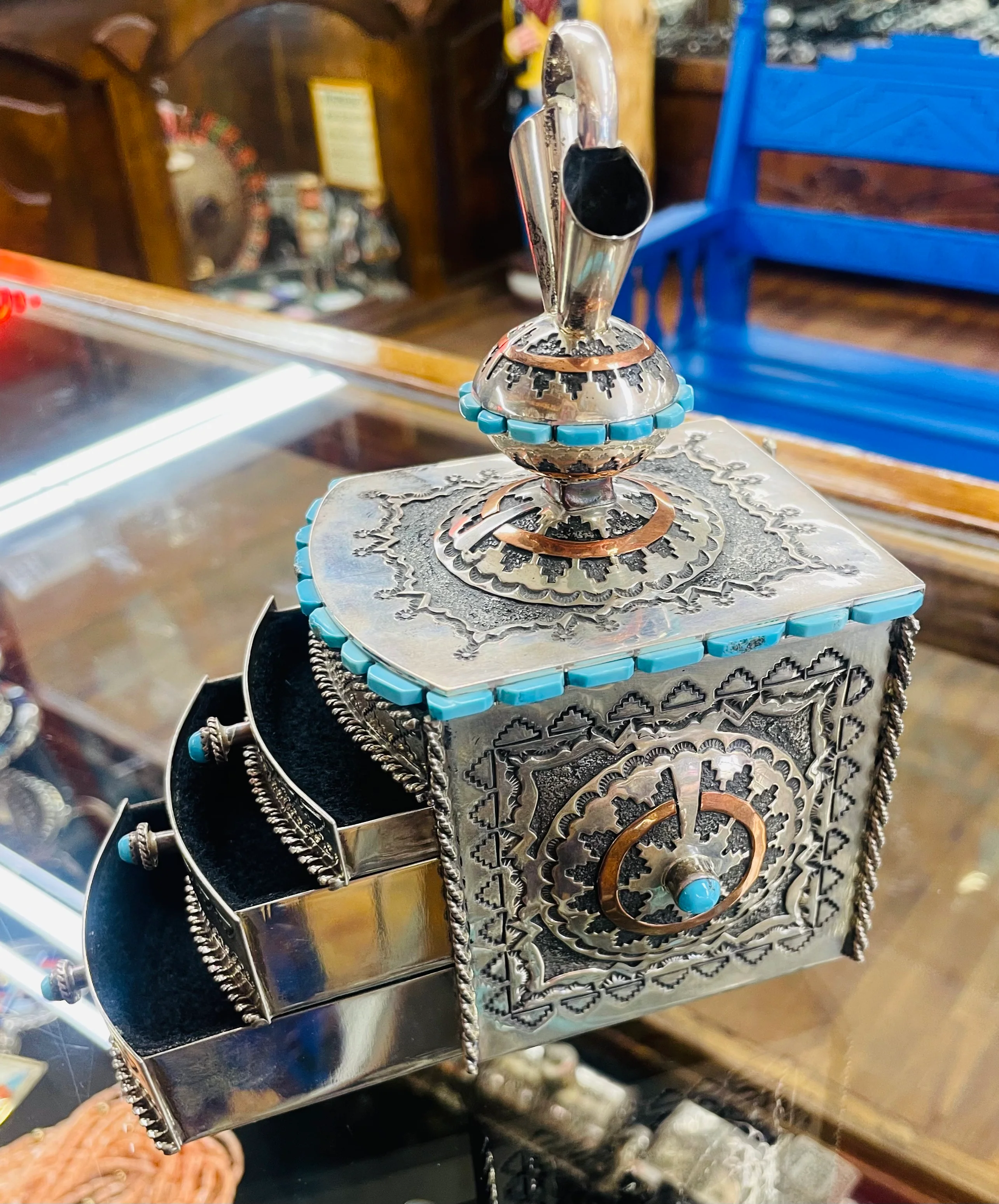 Silver and Turquoise Jewelry Box