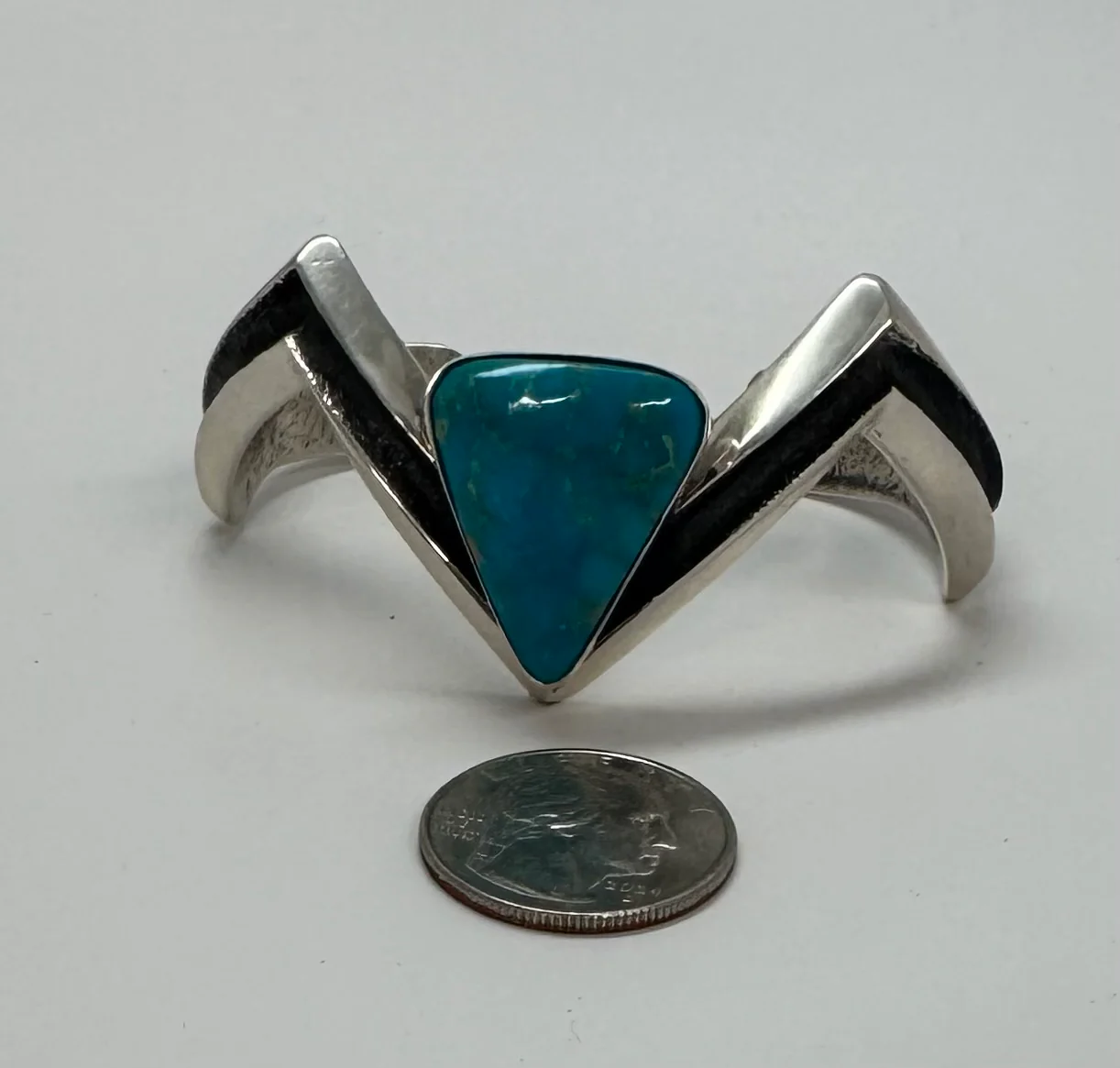 Silver and Turquoise Modern Design Bracelet