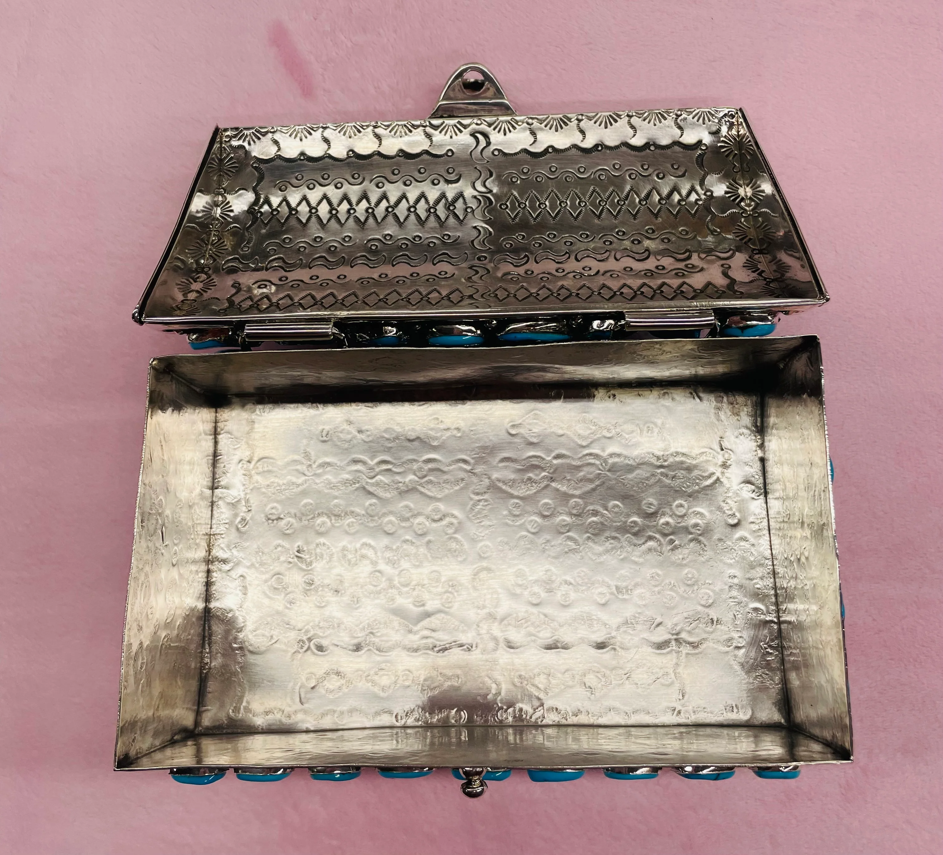 Silver Box with Turquoise Stones - Image 2