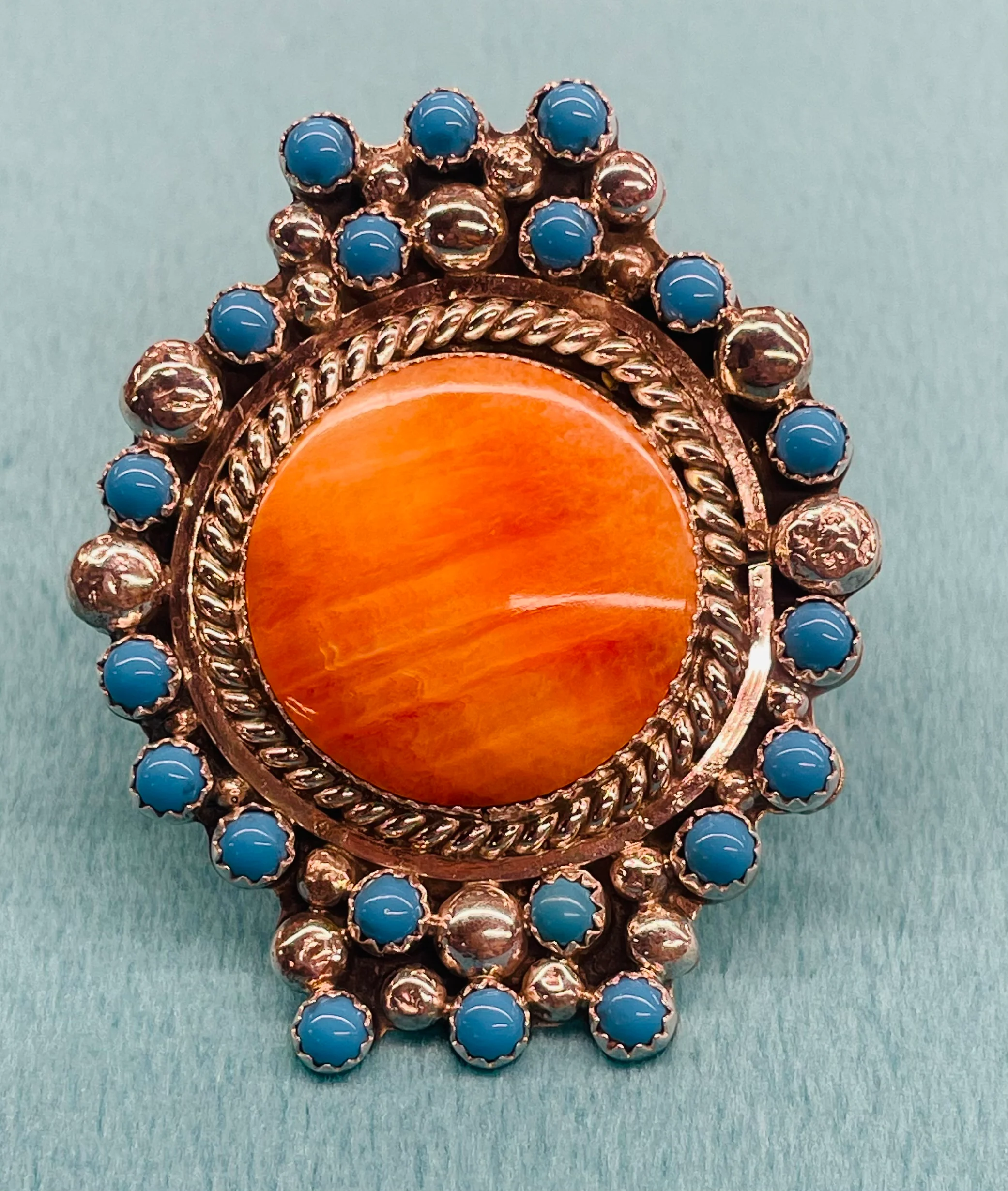 Spiney Oyster and Turquoise Ring